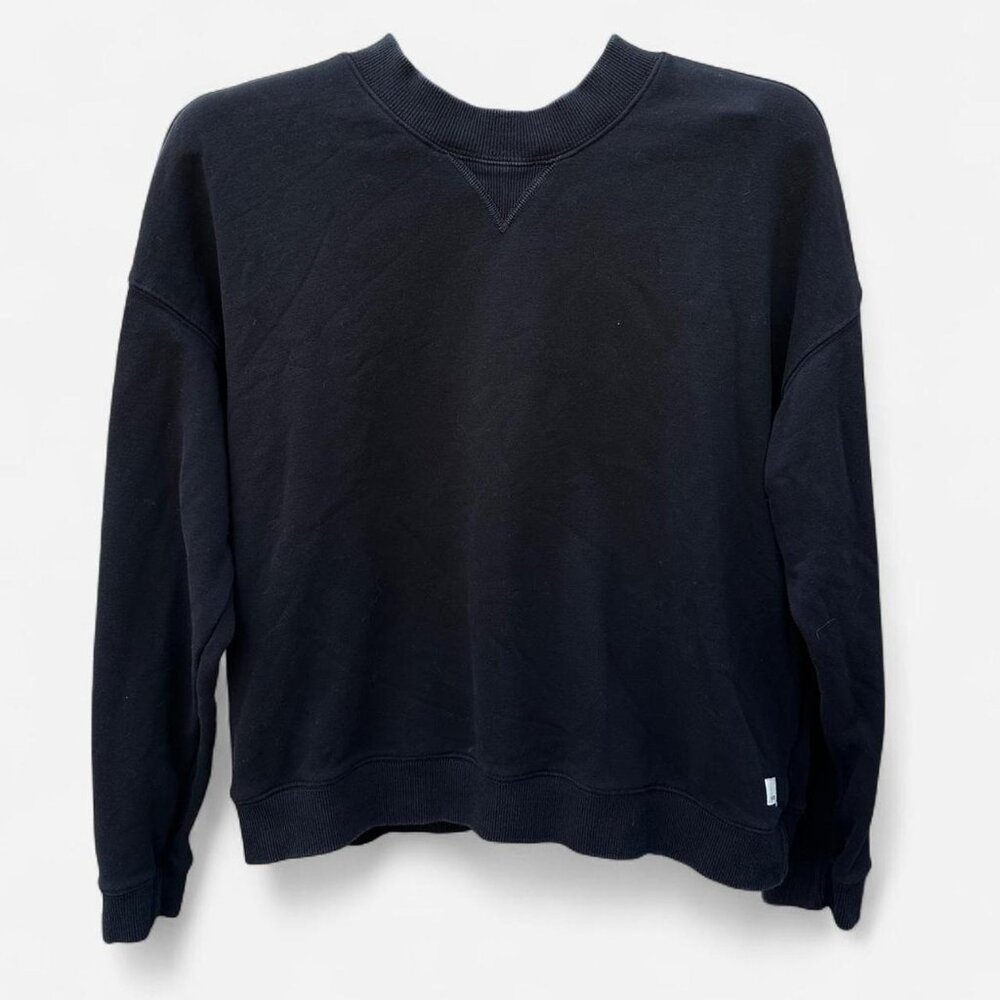 Vuori Women’s Sedona Crew Sweatshirt Cropped Style Black Size Medium